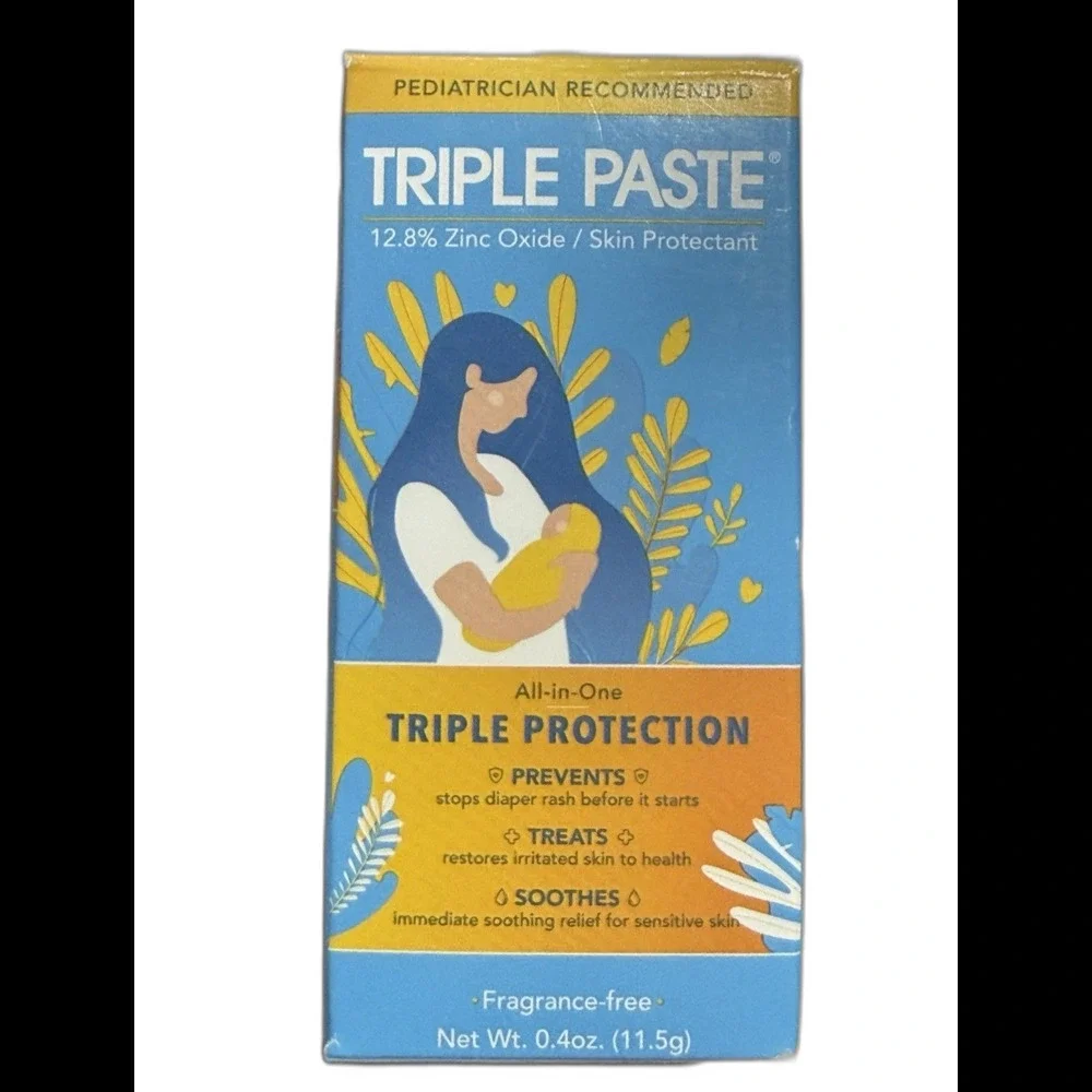 9 Triple Paste Diaper Rash Cream fBaby .4 Oz Zinc Oxide  EXP 02/29 Travel Sz New